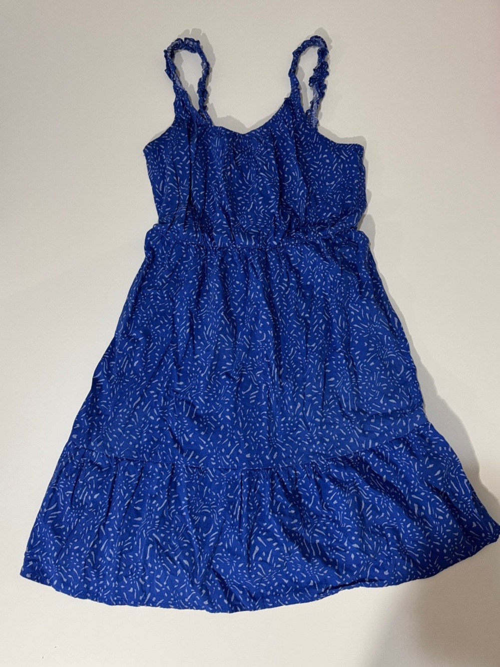 Banana Republic Royal Blue Printed Spaghetti-Strap Dress